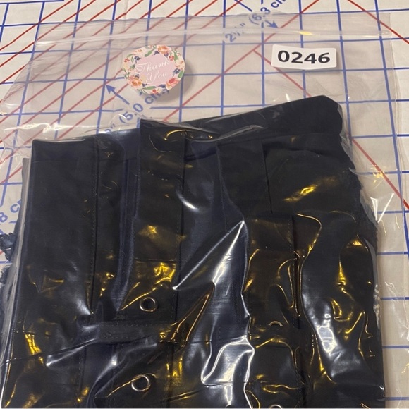 Carmar LA Skirt US 8 Black Mini Deconstructed Raw Hem Back Zipper Double Belt - Picture 9 of 9